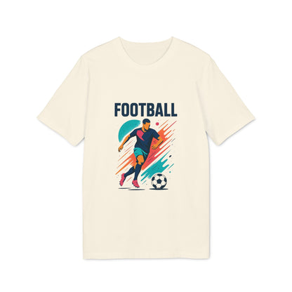 Football Football Lovers And Players Camiseta Premium Unisex con gráfico de jugador de fútbol y balón, camiseta unisex color crema