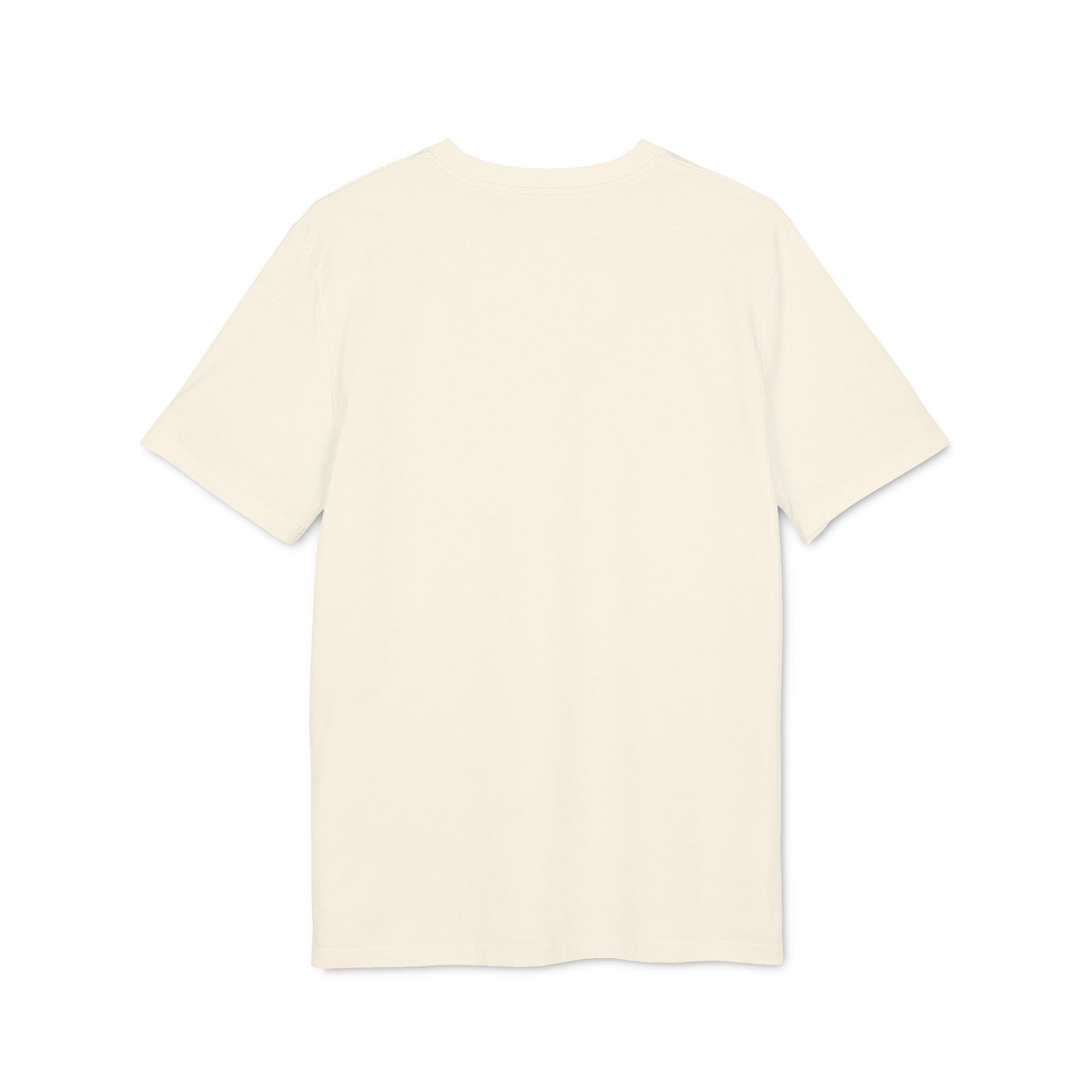 Alt Tag: Camiseta Premium Unisex de manga corta color crema para amantes y jugadores de fútbol, vista trasera