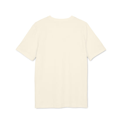 Alt Tag: Camiseta Premium Unisex de manga corta color crema para amantes y jugadores de fútbol, vista trasera