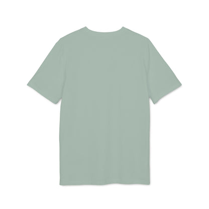 Alt Tag: Camiseta Premium Unisex para amantes y jugadores de fútbol en color verde salvia, vista frontal, camiseta básica de manga corta