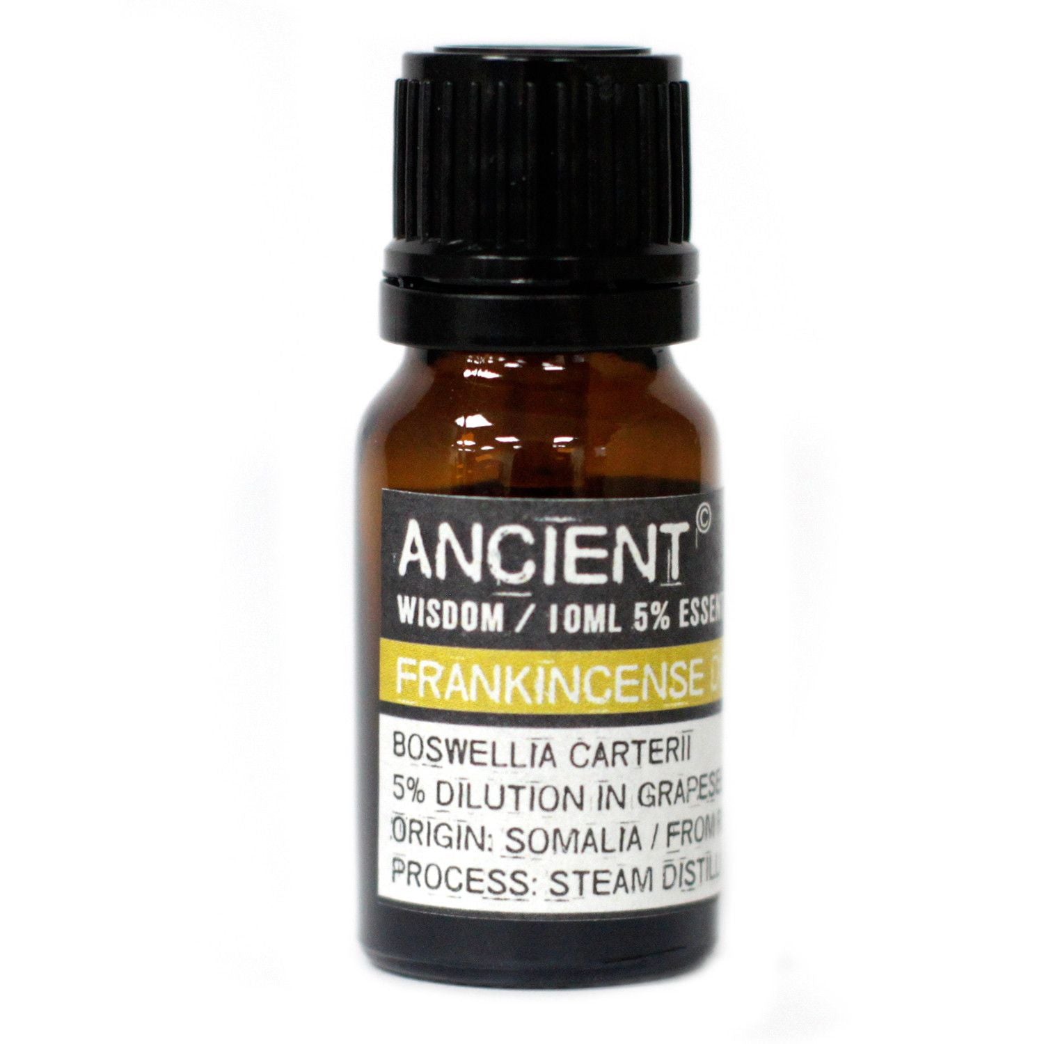 Frankincense Essential Oil – 10ML, 5% Dilution en botella ámbar, diluido al 5% en aceite de semilla de uva, Ancient Wisdom