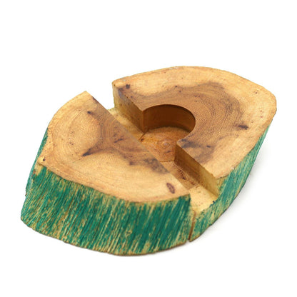 Alt Tag: Gamal Wood Phone Holder – Large Greenwash handcrafted wooden smartphone stand with greenwash finish, Indonesia