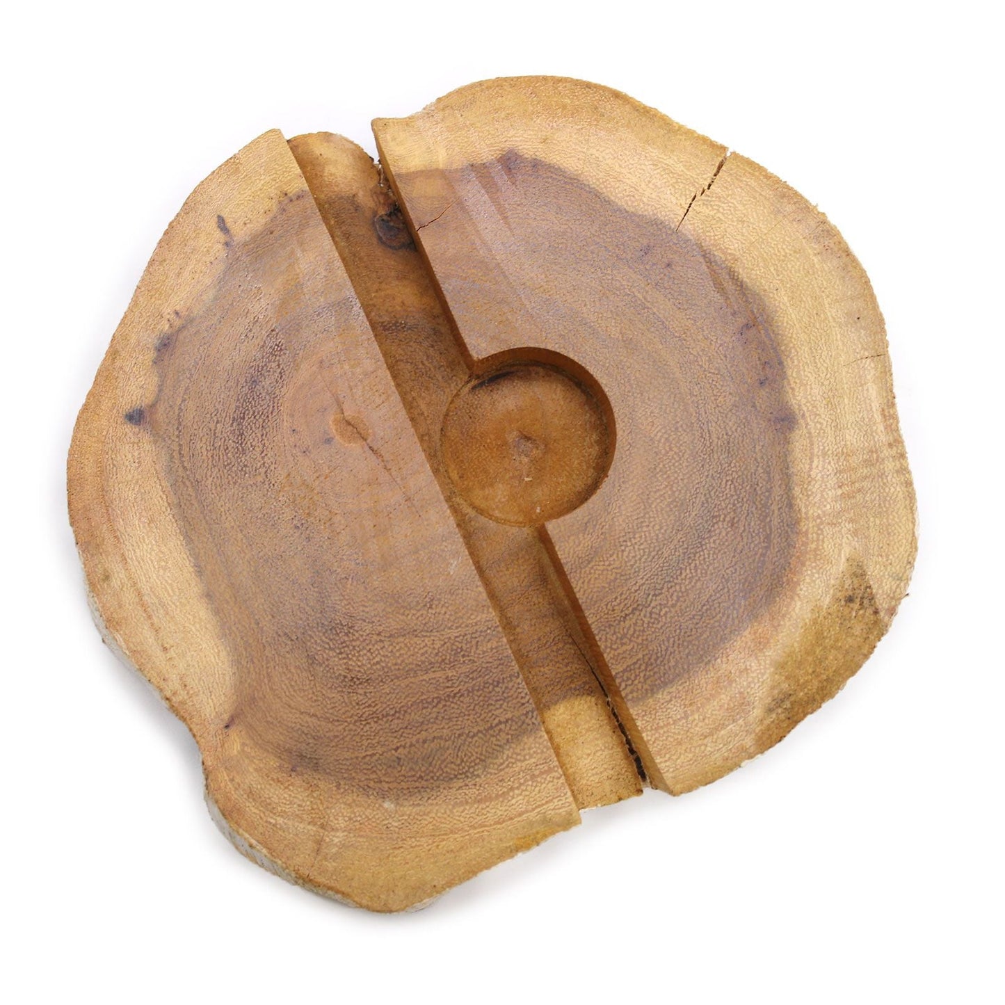Gamal Wood Phone Holder – Large Whitewash, wooden phone stand with whitewash finish, top view on white background
