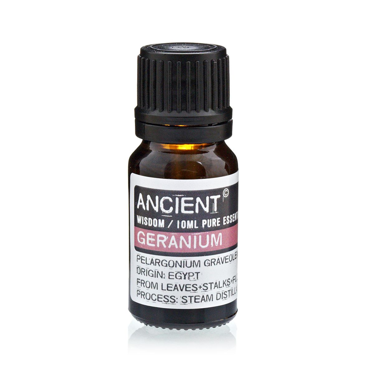Alt Tag: Geranium Essential Oil – 10ML en botella de vidrio ámbar, aceite esencial de geranio (Pelargonium graveolens) origen Egipto