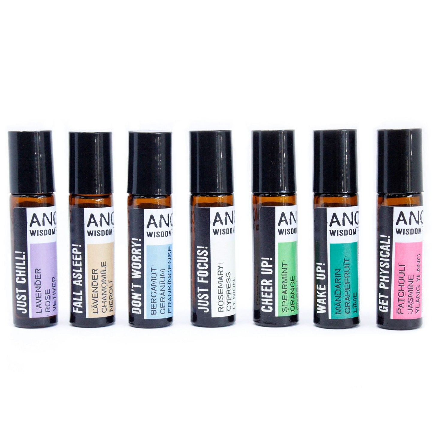 Get Physical Essential Oil Roll-On – 10ML frasco roll-on 10 ml de AN Wisdom, aceite esencial natural aroma invigorante para uso portátil