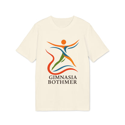 Gimnasia Bothmer Organica 100% Organic Cotton T-Shirt en color crema con logo Gimnasia Bothmer multicolor al frente