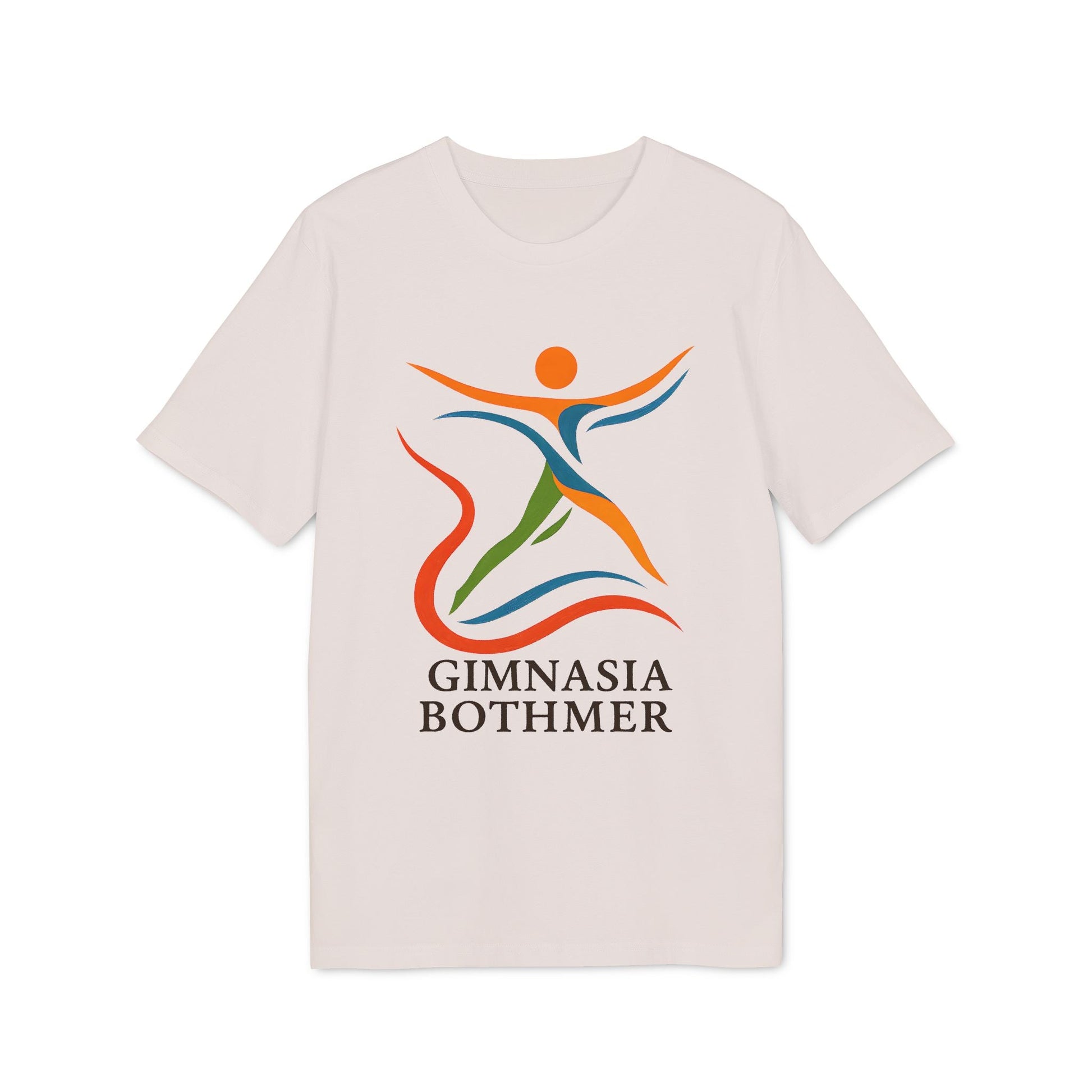 Gimnasia Bothmer Organica 100% Organic Cotton T-Shirt blanca con logo Gimnasia Bothmer y figura en colores en el frente