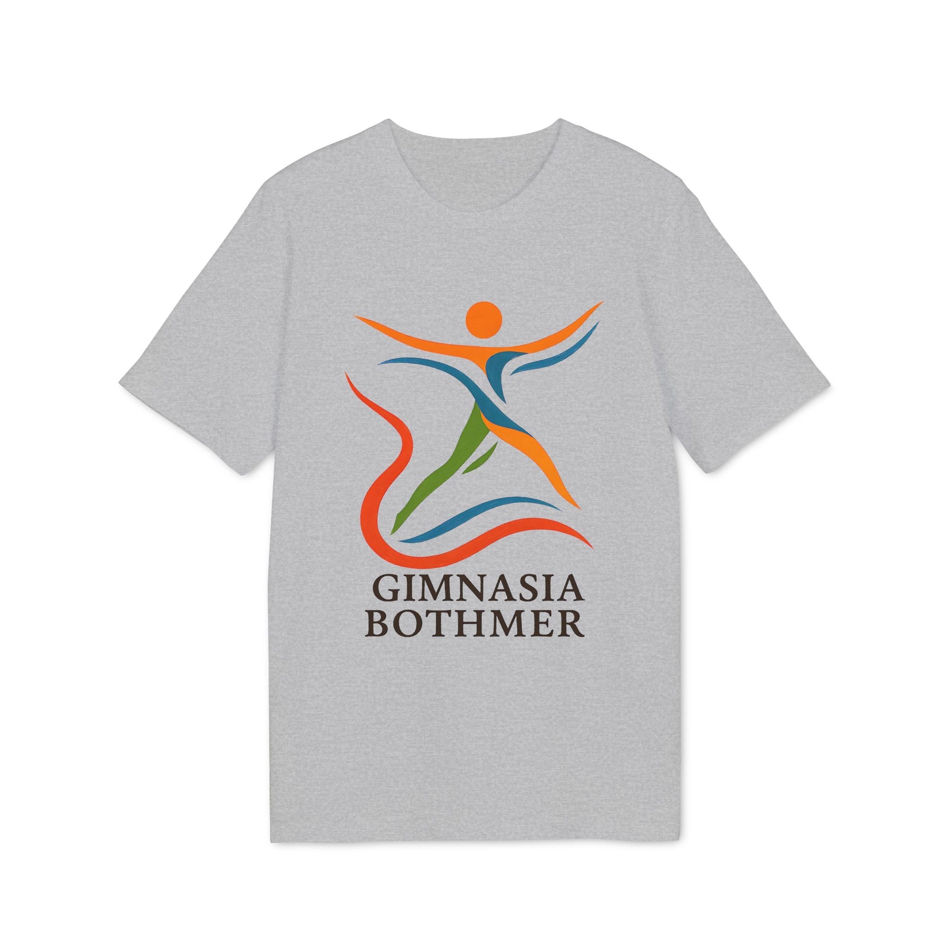Gimnasia Bothmer Organica 100% Organic Cotton T-Shirt gris con logo Gimnasia Bothmer multicolor en el frente