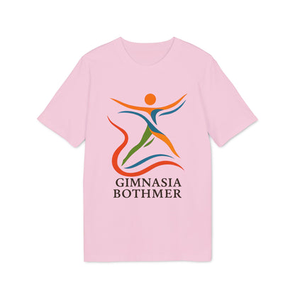 Gimnasia Bothmer Organica 100% Organic Cotton T-Shirt pink crew neck tee with colorful Gimnasia Bothmer logo graphic