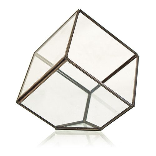 Alt Tag: Glass & Brass Cube Terrarium – 10.5 CM, terrario cúbico de vidrio y latón para suculentas o air plants, diseño geométrico