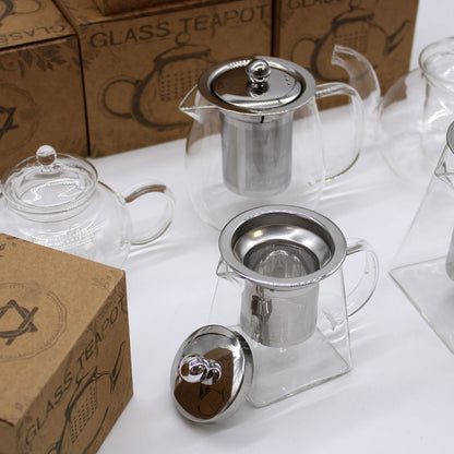 Alt Tag: Glass Infuser Teapot – Round Pearl – 800 ML teapot de vidrio borosilicato con infusor de acero inoxidable, tapa y asa perladas