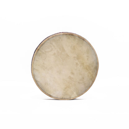 Goatskin Harmonizing Ocean Drum – 30 CM, tambor oceánico redondo de piel de cabra en vista frontal, acabado natural
