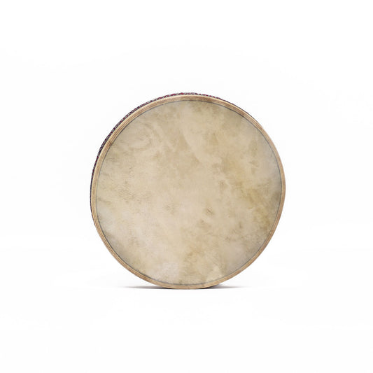 Goatskin Harmonizing Ocean Drum – 30 CM, tambor oceánico redondo de piel de cabra en vista frontal, acabado natural