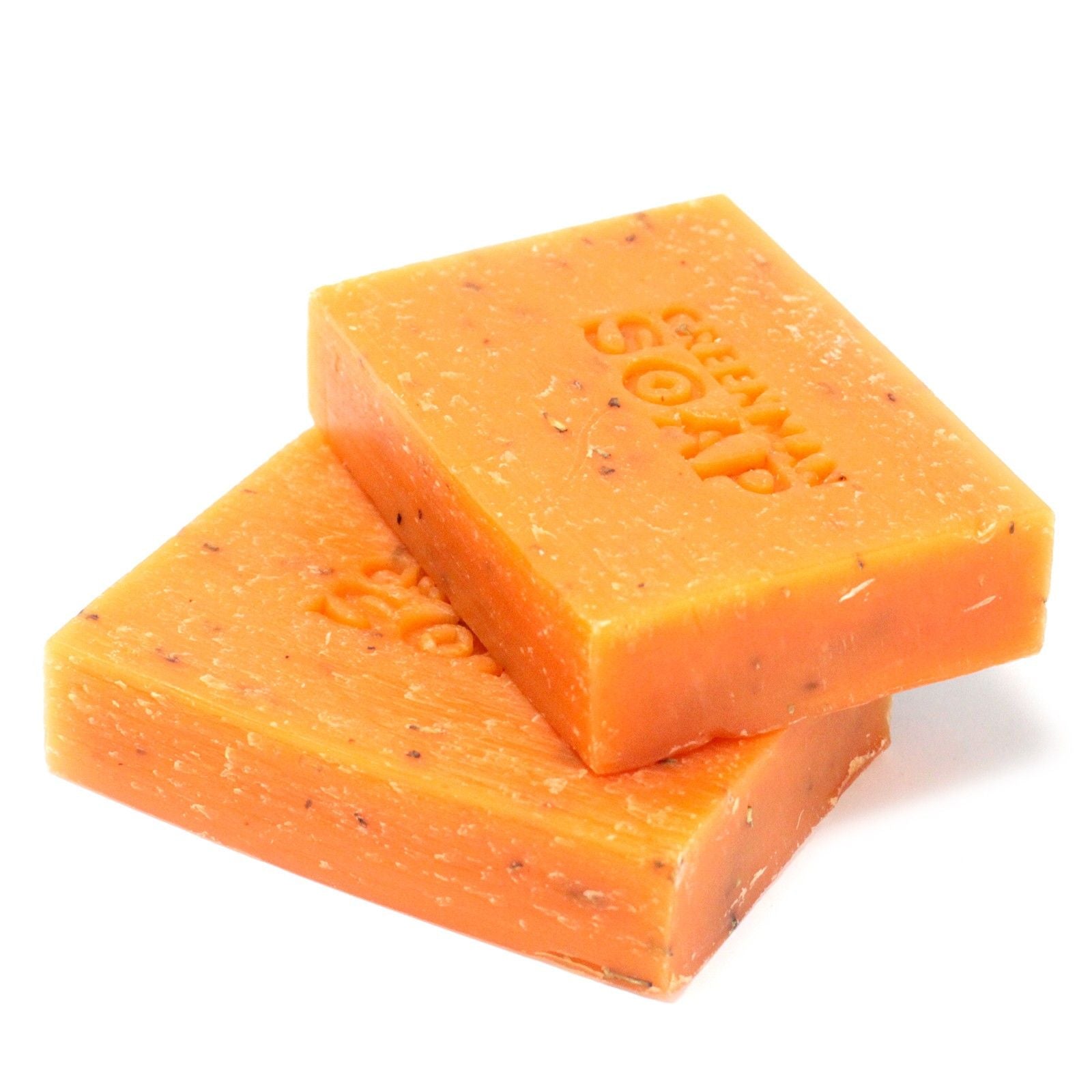 Alt Tag: Golden Argan Botanical Soap – 100G barras de jabón botánico naranja con sello Greenman, con aceites de argán y romero, 100 g