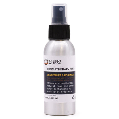 Grapefruit & Rosemary Essential Oil Mist – 100ML aromatherapy mist spray bottle by Ancient Wisdom