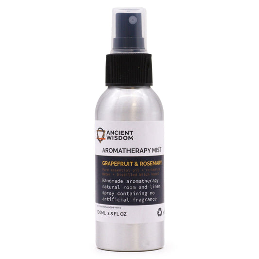 Grapefruit & Rosemary Essential Oil Mist – 100ML aromatherapy mist spray bottle by Ancient Wisdom