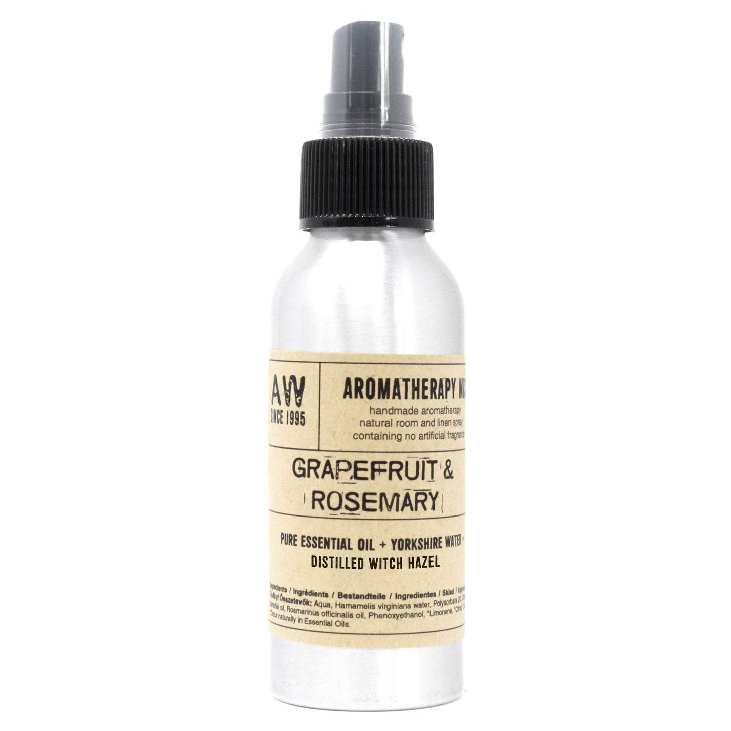 Grapefruit & Rosemary Essential Oil Mist – 100ML spray bottle, aromatherapy mist with grapefruit and rosemary essential oils, 100ml