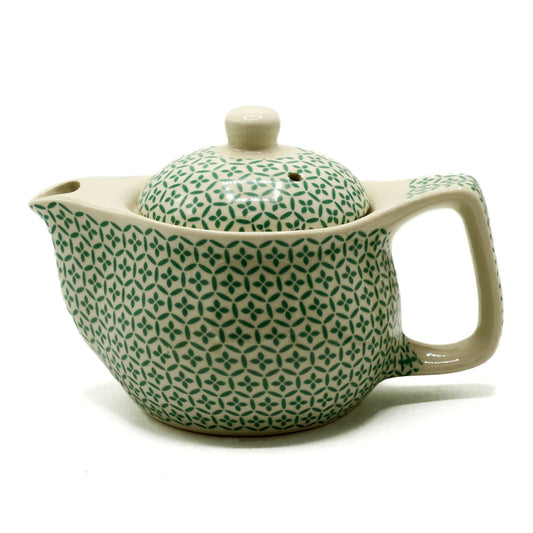 Alt Tag: Green Mosaic Herbal Teapot – 350ML ceramic teapot with green mosaic pattern, lid and handle, 350ml capacity
