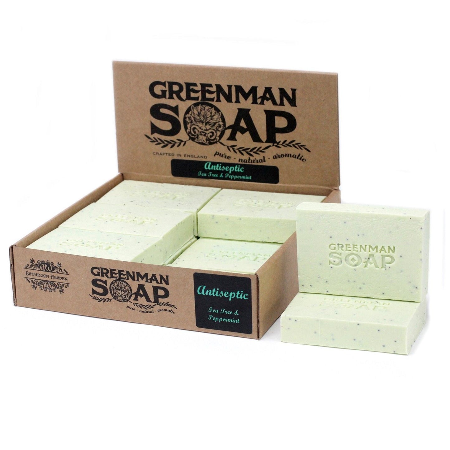 Cleansing Spot Attack Soap Bar – 100G Greenman Soap bar in cardboard display box, tea tree and peppermint essential oils, 100g