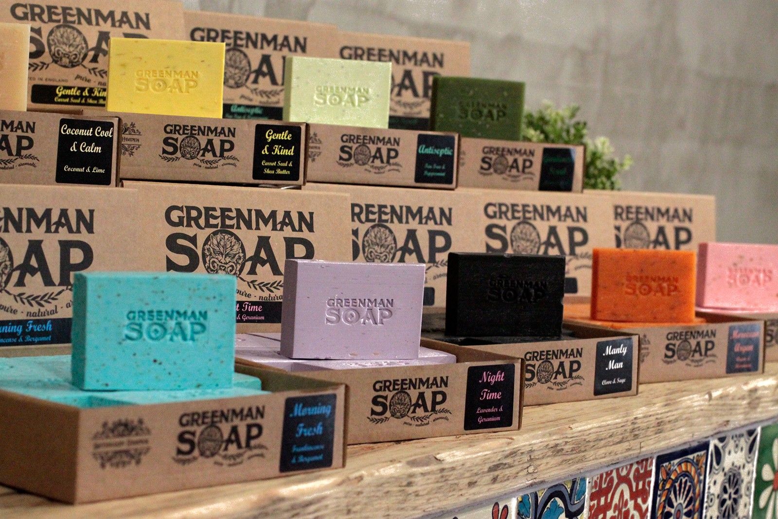 Morning Fresh Soap Bar – 100G by Greenman Soap, handcrafted soap bar with frankincense and bergamot scent displayed on wooden shelf