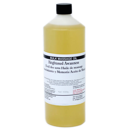 Alt Tag: Heighten Awareness Massage Oil – 1 KG flaska massageolja i storpack med lätt textur och mjukt glid, för professionellt bruk