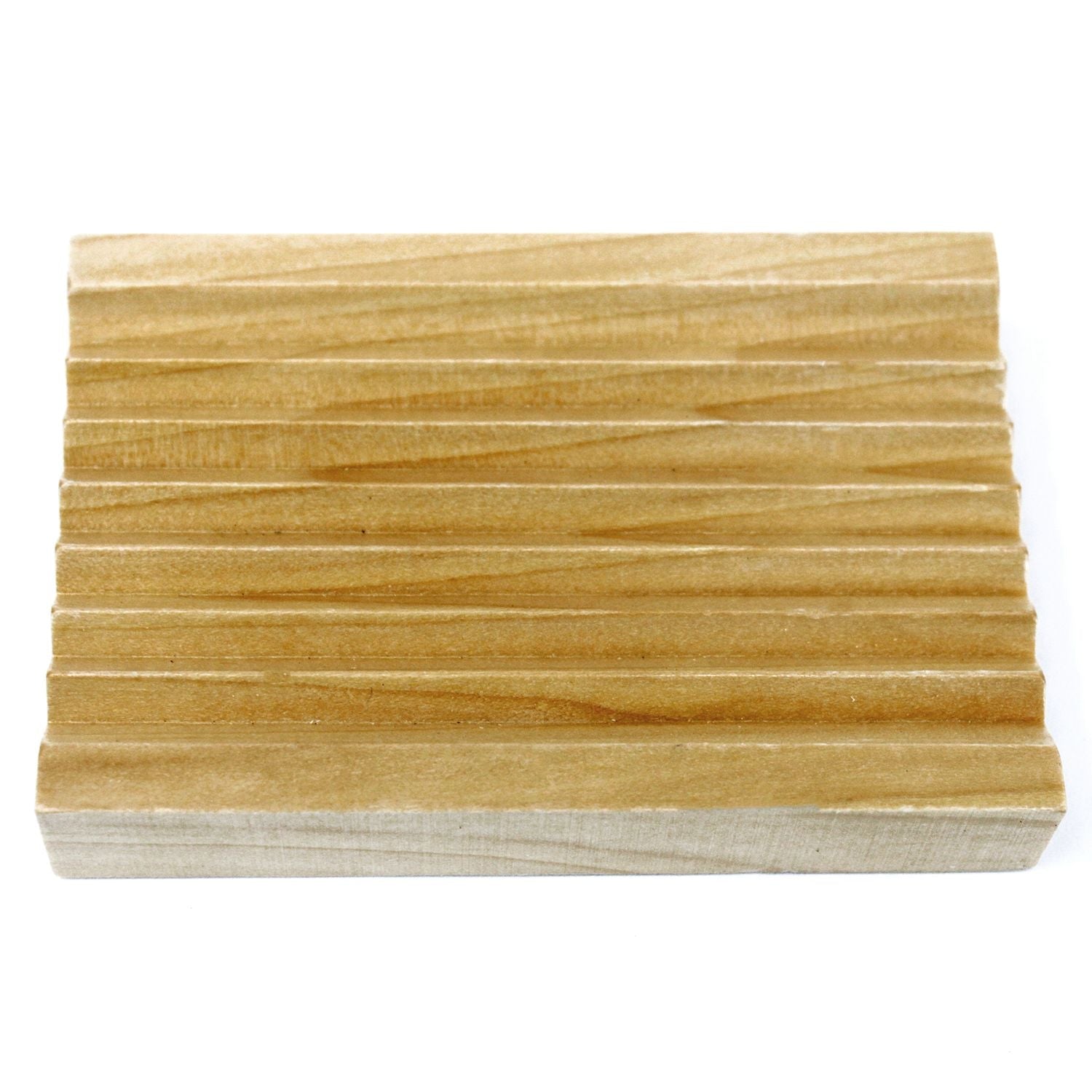 Hemu Wood Groovy Soap Dish – 10.5x7x2 CM, soap dish de madera hemu con ranuras, diseño rectangular natural