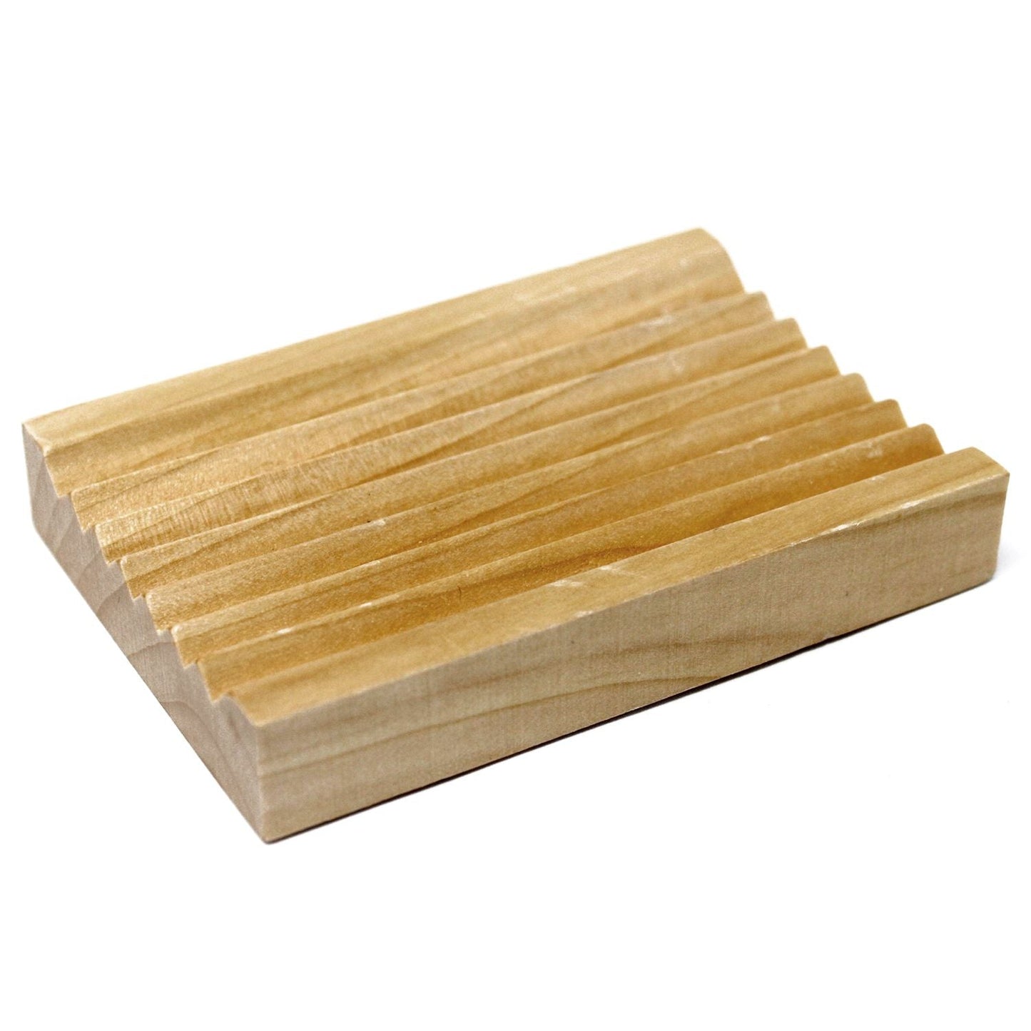 Alt Tag: Hemu Wood Groovy Soap Dish – 10.5x7x2 CM grooved wooden soap dish tray for bathroom or kitchen, natural hemu wood
