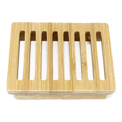 Alt Tag: Hemu Wood Soap Dish – Classic Box Design, rectangular wooden soap holder with slotted top, natural finish