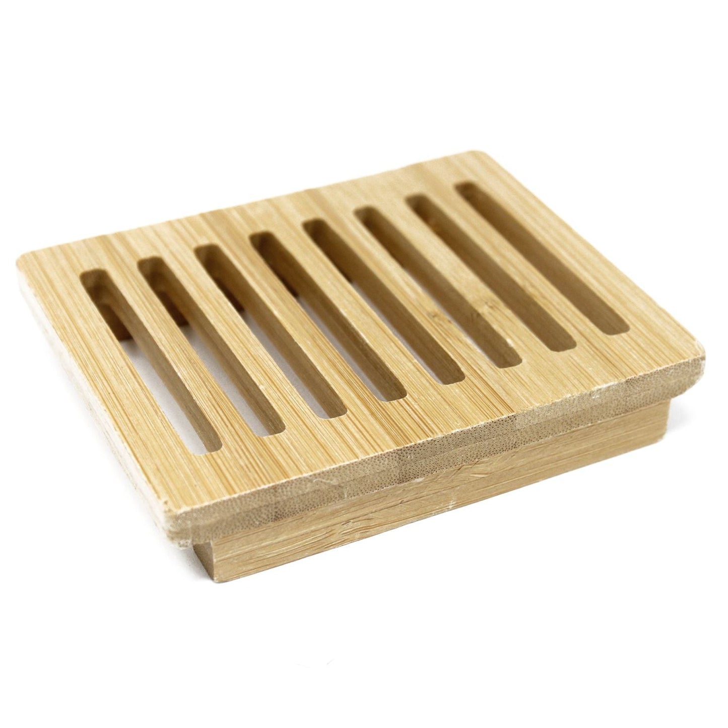 Alt Tag: Hemu Wood Soap Dish – Classic Box Design, jabonera de madera con ranuras de drenaje, acabado natural, vista en ángulo