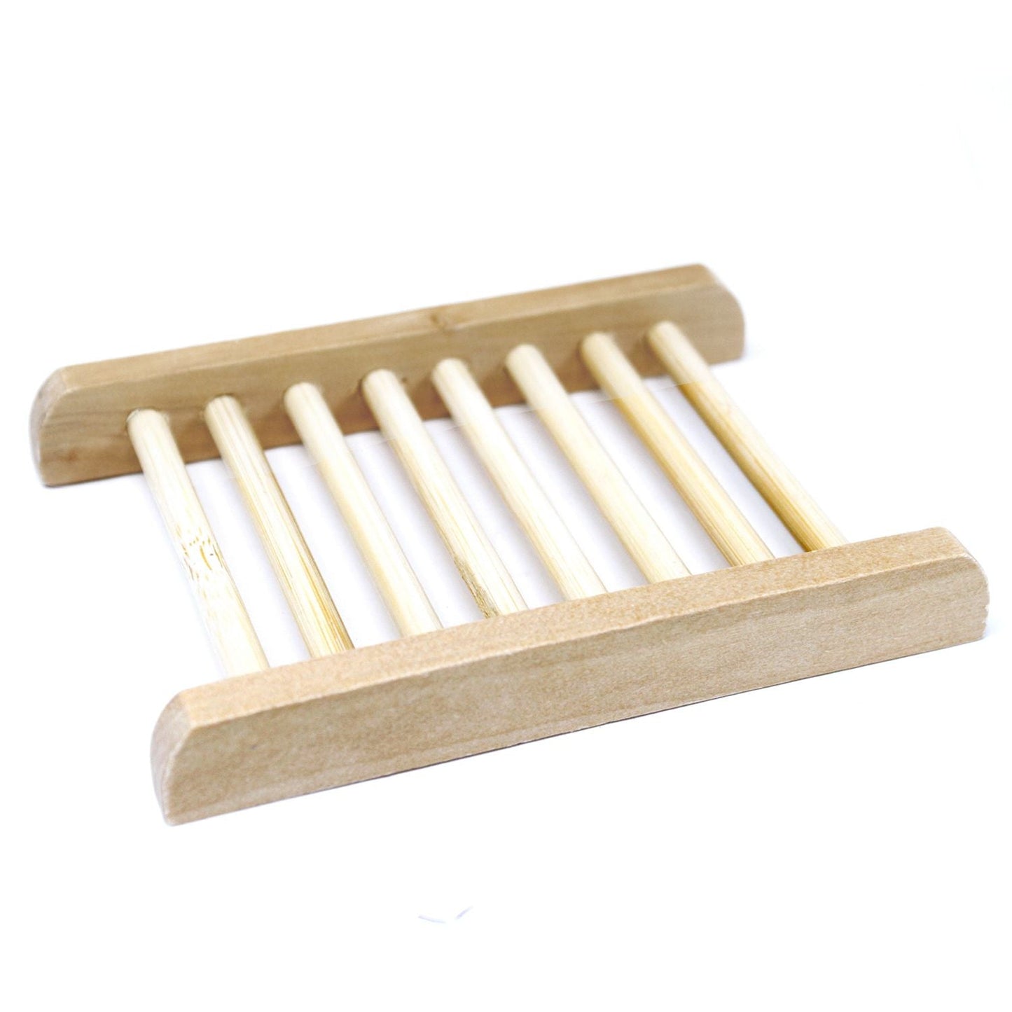 Alt Tag: Hemu Wood Soap Dish – Ladder Design, wooden ladder-style soap holder for bathroom, sustainable Hemu wood, 12x9x1.8 cm