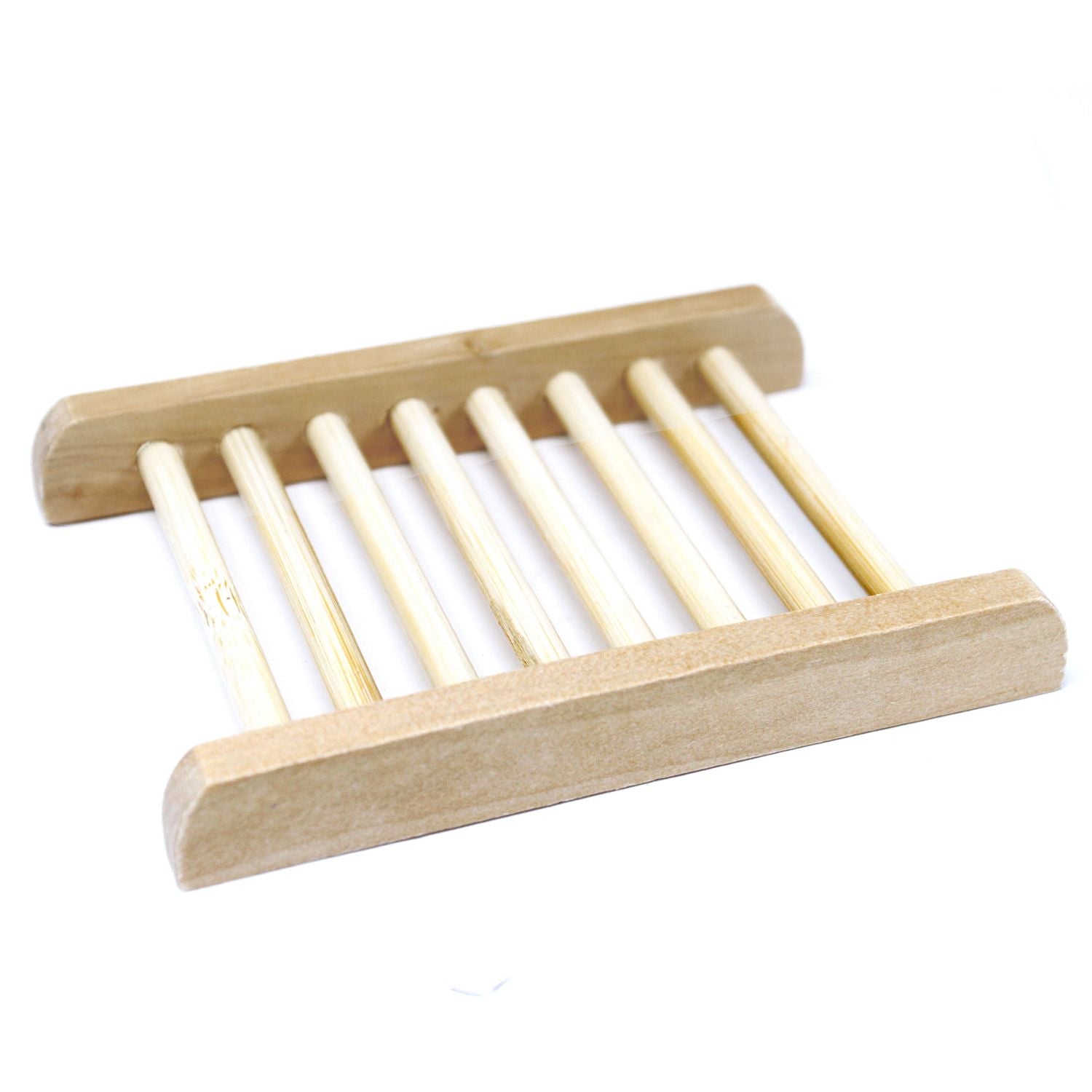 Alt Tag: Hemu Wood Soap Dish – Ladder Design, wooden ladder-style soap holder for bathroom, sustainable Hemu wood, 12x9x1.8 cm