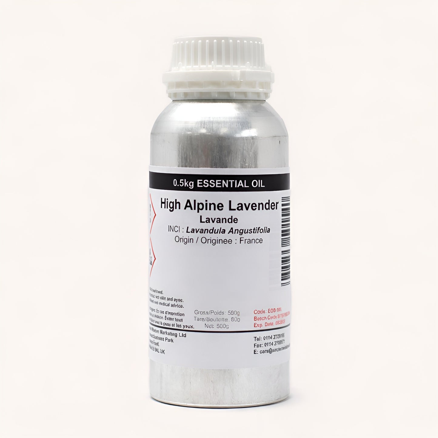 Alt Tag: Lavender Essential Oil – 500G High Alpine bottle, High Alpine Lavender essential oil 0.5kg, Lavandula Angustifolia, origin France