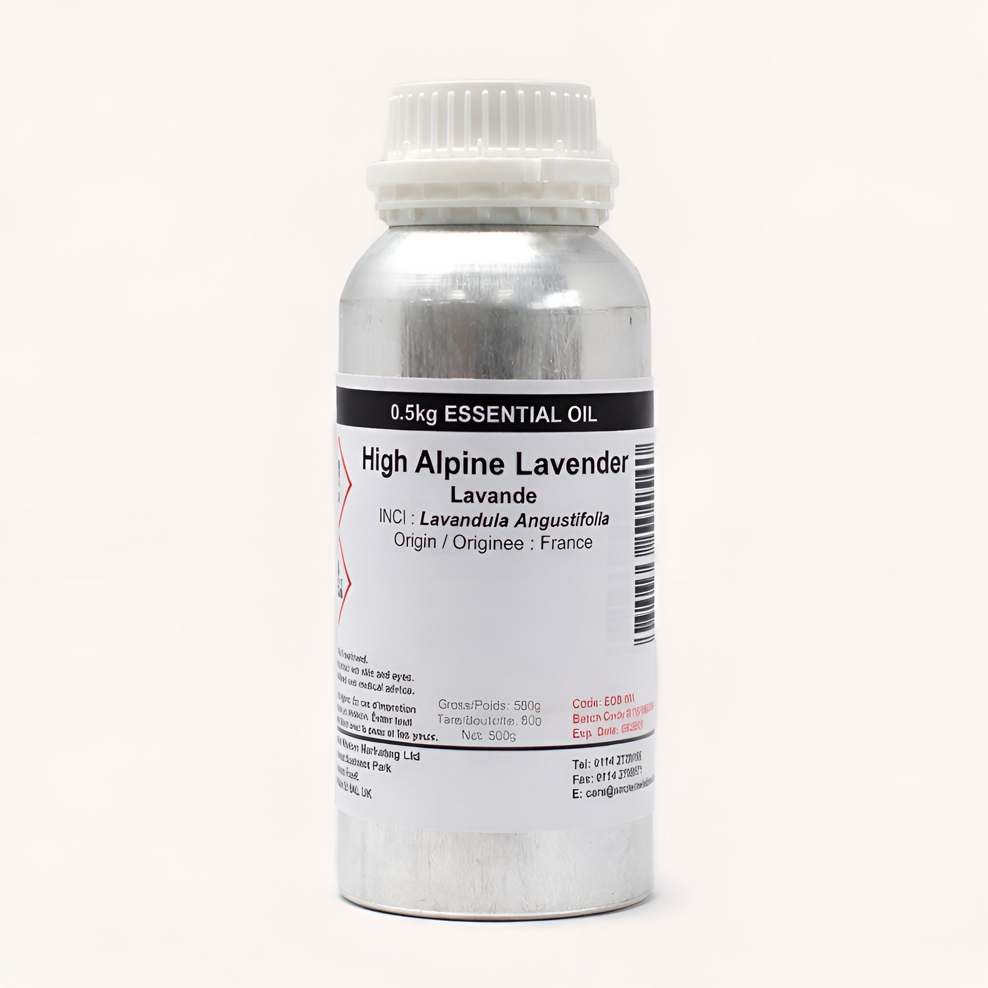 Alt Tag: Lavender Essential Oil – 500G High Alpine bottle, High Alpine Lavender essential oil 0.5kg, Lavandula Angustifolia, origin France
