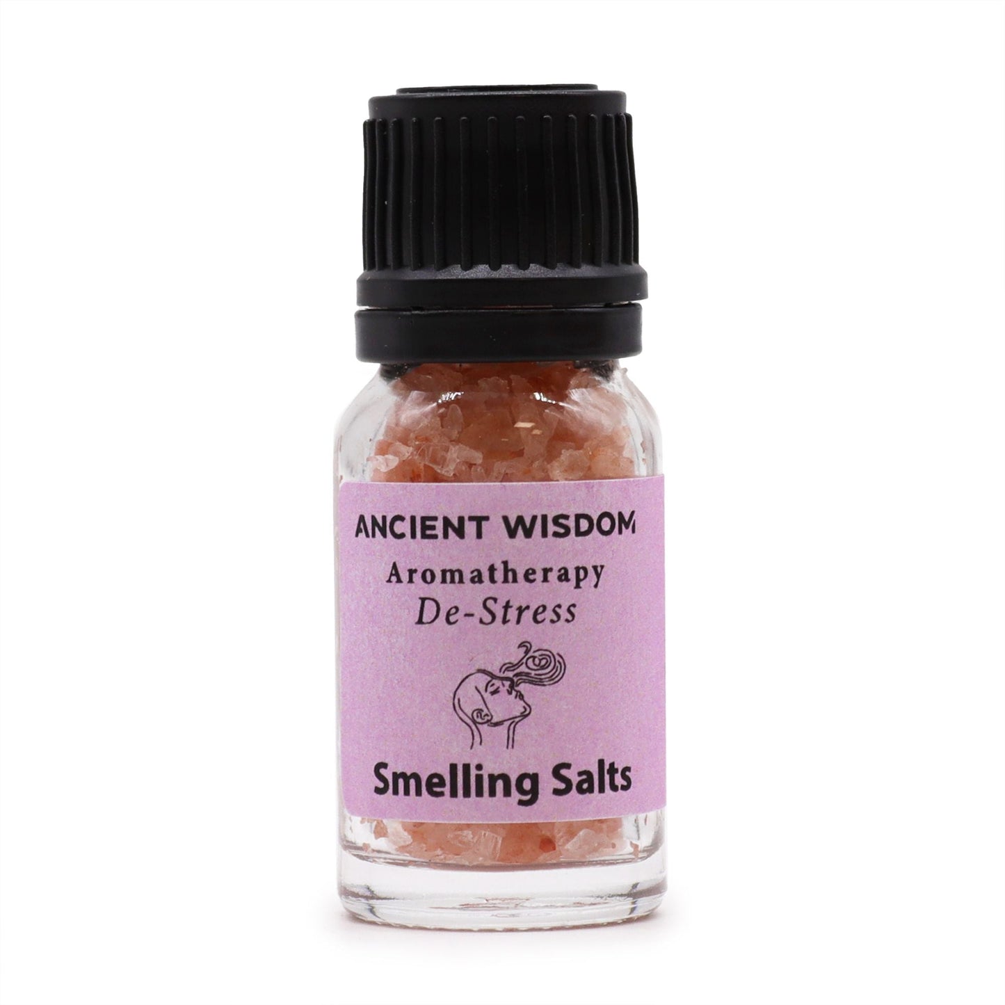 Himalayan Aromaaroma Smelling Salt – 6.2x2.4 CM bottle with pink label and Himalayan salt crystals