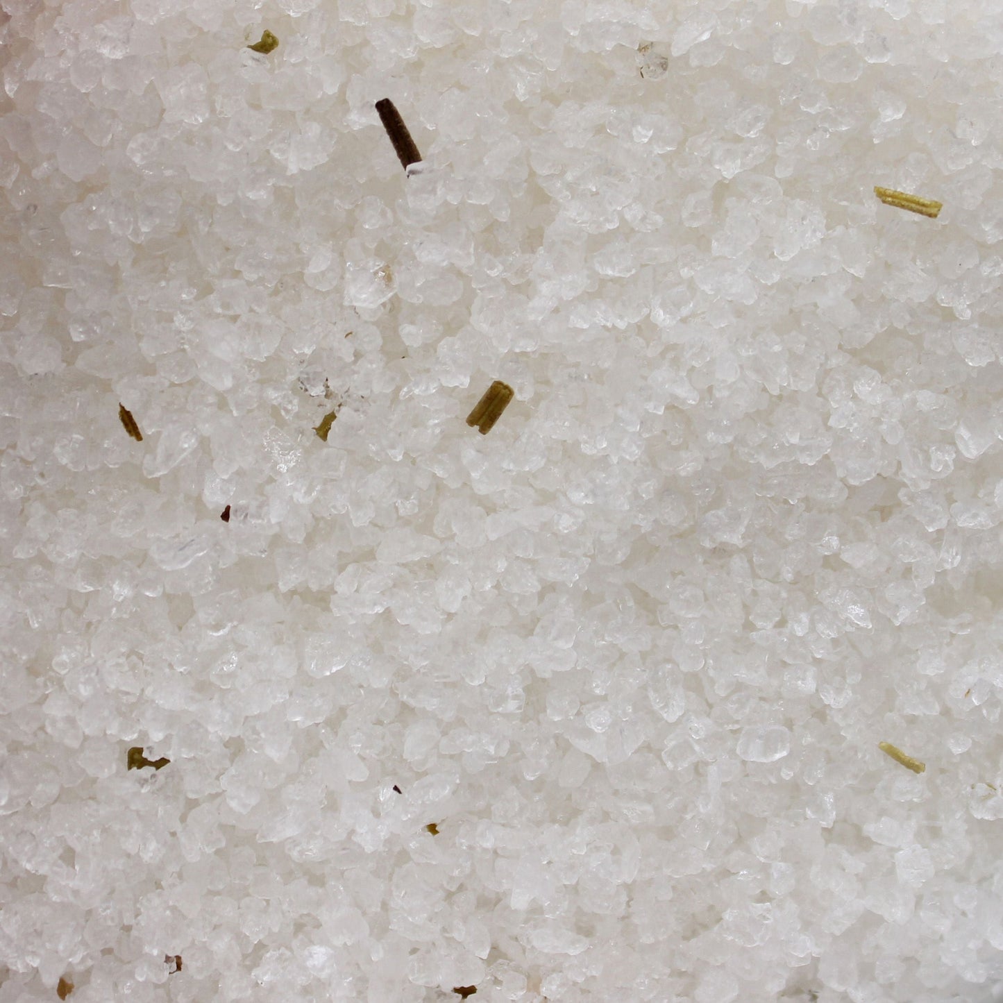 Alt Tag: Himalayan Clarity Bath Salt Blend – 500G close-up of mineral bath salt crystals with rosemary and clary sage pieces