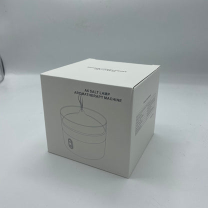 Alt-tag: Produktförpackning till Himalayan Salt Aroma Diffuser – Night Light – USB-C – Flame Effect (Salt Included) med linjeteckning