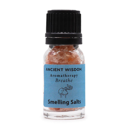 Himalayan Salt Aromatherapy – 6.2x2.4 CM smelling salts bottle with pink Himalayan salt crystals and black cap