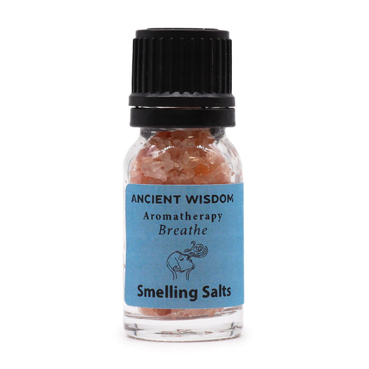 Himalayan Salt Aromatherapy – 6.2x2.4 CM smelling salts bottle with pink Himalayan salt crystals and black cap