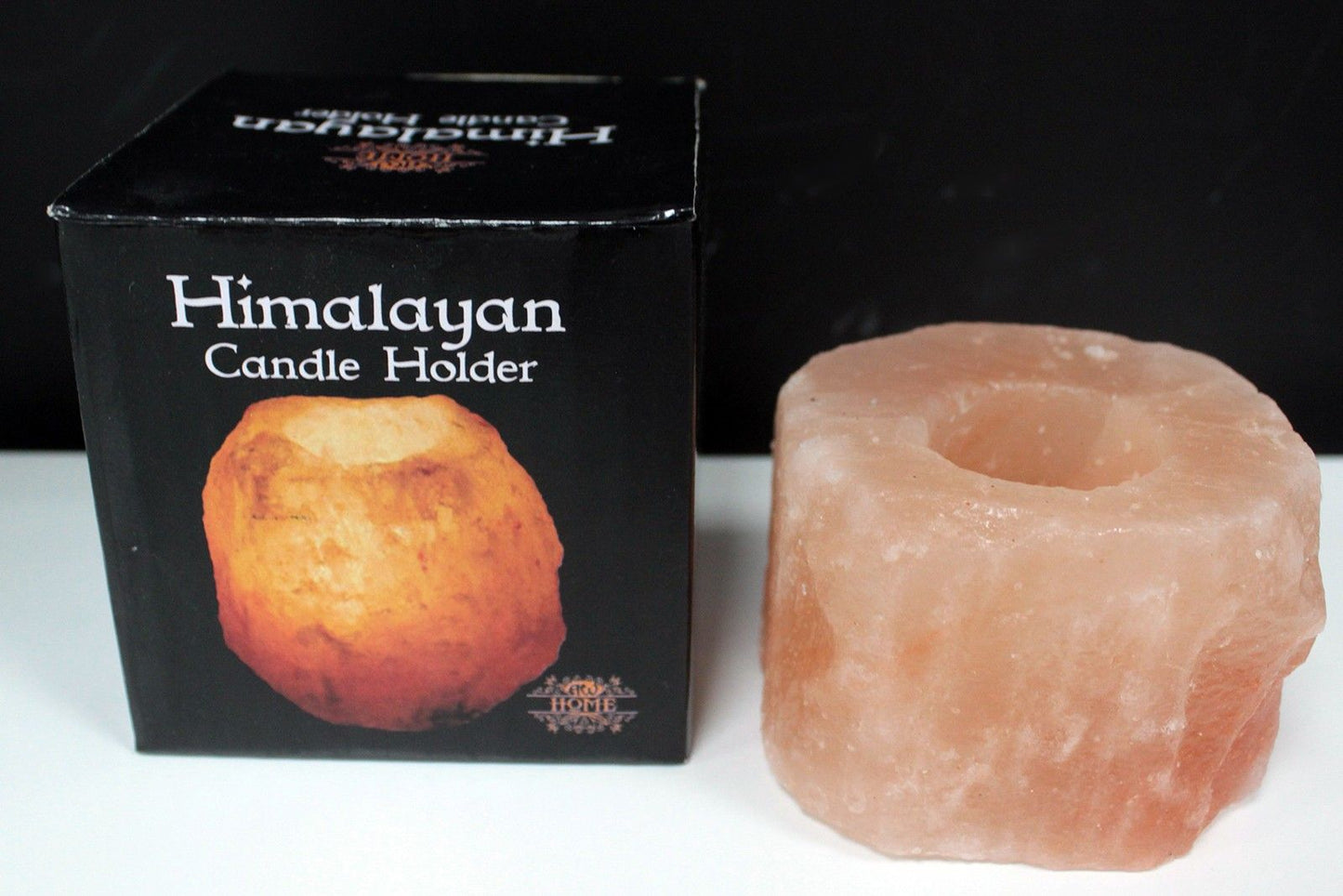 Alt Tag: Himalaya saltljushållare – 10x10x10 CM naturlig Himalaya-kristallsaltljushållare med förpackning, rosa tealjushållare i sten