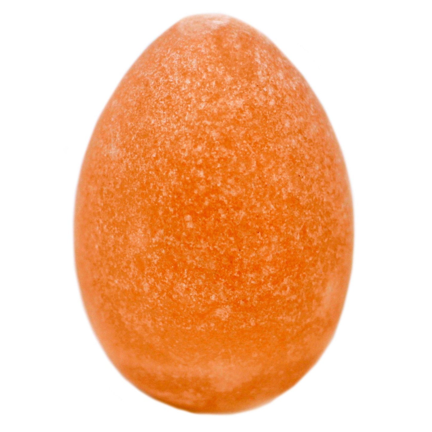Alt Tag: Himalayan Salt Egg Deodorant Stone – 5x8 CM, piedra de sal del Himalaya en forma de huevo, color naranja, vista frontal