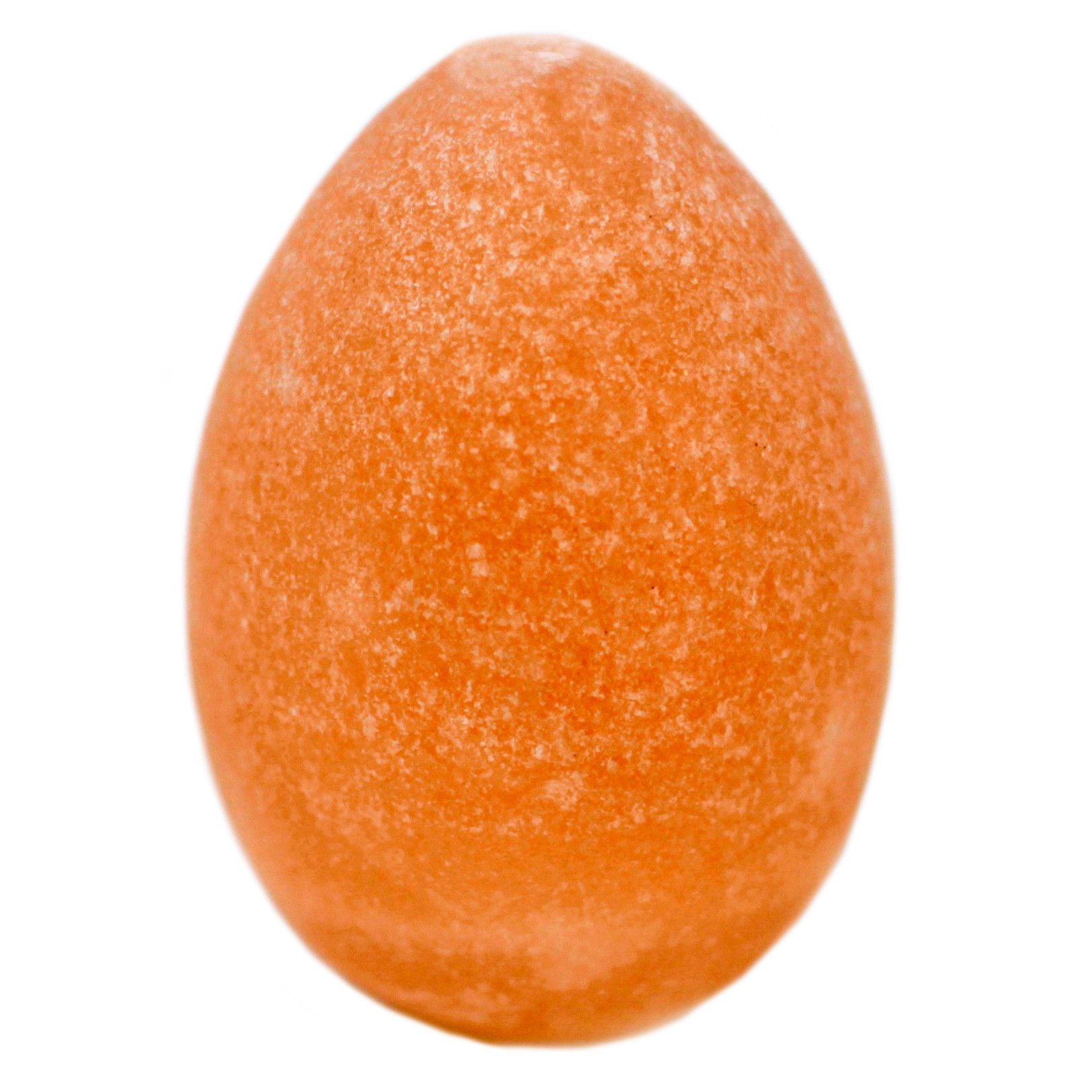 Alt Tag: Himalayan Salt Egg Deodorant Stone – 5x8 CM, piedra de sal del Himalaya en forma de huevo, color naranja, vista frontal