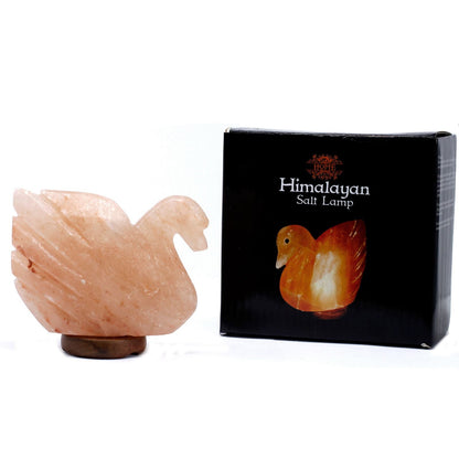 Himalayasaltfigur – Svanform 7,5x12,5x18CM handskuren saltkristsvanelampa med produktförpackning