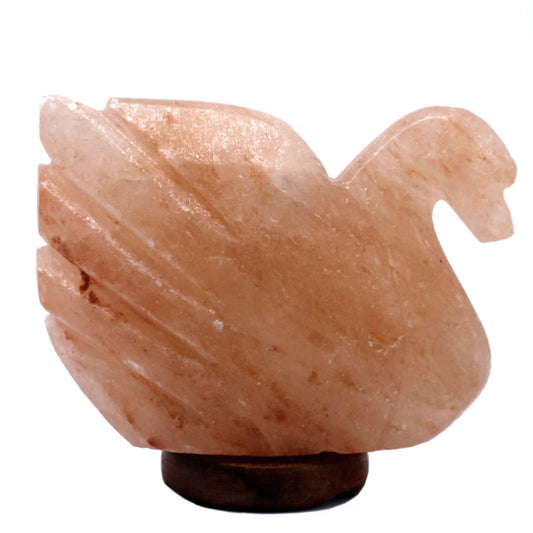 Himalayan Salt Figure – Swan Shape 7,5x12,5x18CM hand-carved pink salt crystal swan decor on base