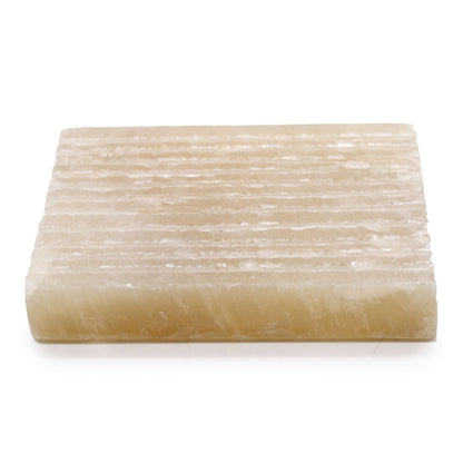 Alt Tag: Honey Onyx Stone Soap Dish – 11.5x9x2 CM, rectangular honey onyx soap dish with textured surface, natural beige tones