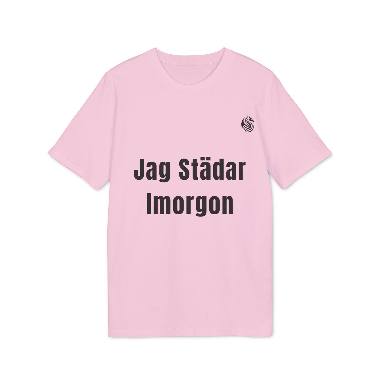 Alt Tag: Jag Städar Imorgon Ungdom 100% Organic Cotton T-Shirt i rosa med texten "Jag Städar Imorgon" framtill
