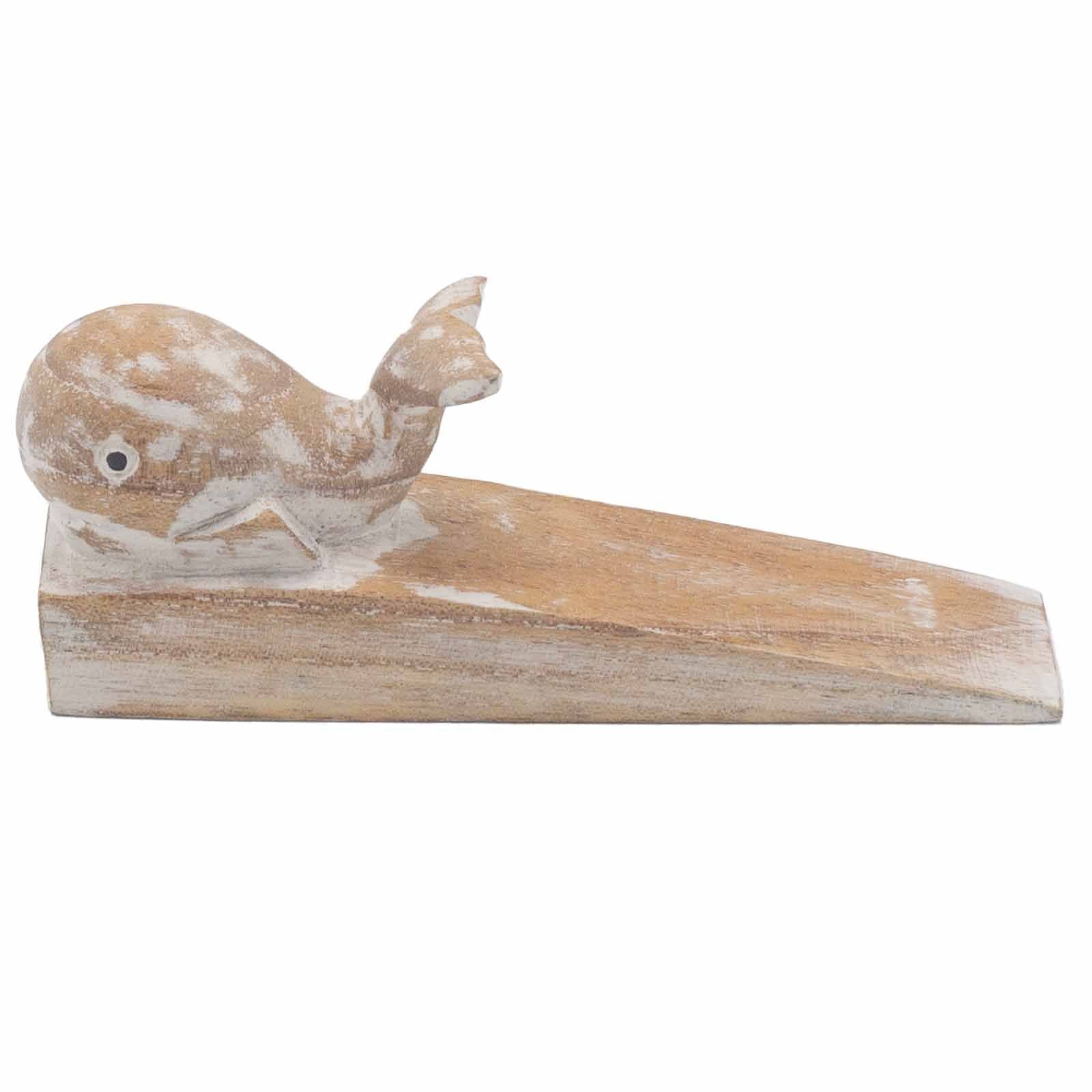 Alt Tag: Jempines Wood Whale Doorstop – 15x4x6 CM hand-carved wooden whale door wedge in natural finish