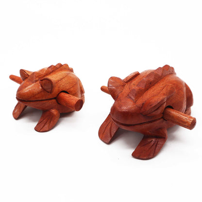 Alt Tag: Jempinis Wooden Frog Instrument – 6 CM, handmade Balinese wooden frog percussion scraper decor, sustainable jempinis wood