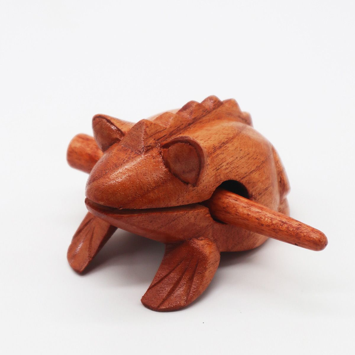 Jempinis Wooden Frog Instrument – 6 CM handcrafted wooden frog percussion instrument with mallet, Bali-inspired decor