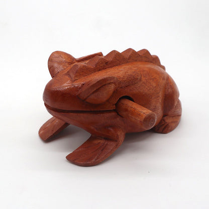 Alt Tag: Jempinis Wooden Frog Instrument – 6 CM handcrafted Balinese wooden frog percussion scraper with stick, decorative home accent