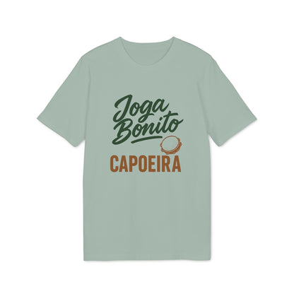 Joga Bonito Capoeria Sustainable Unisex Tee in sage green with Joga Bonito Capoeira graphic print